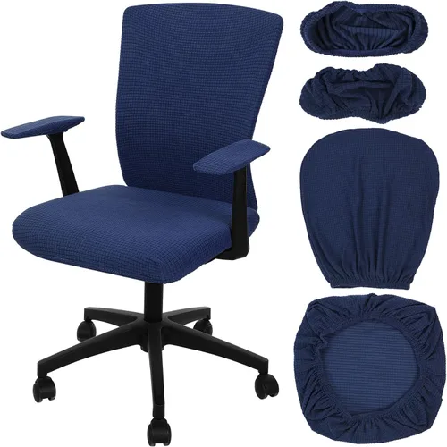 Vista 12 de Tallew Juego de 4 fundas protectoras universales para sillas de oficina, fundas de asiento elásticas para sillas de oficina, fundas