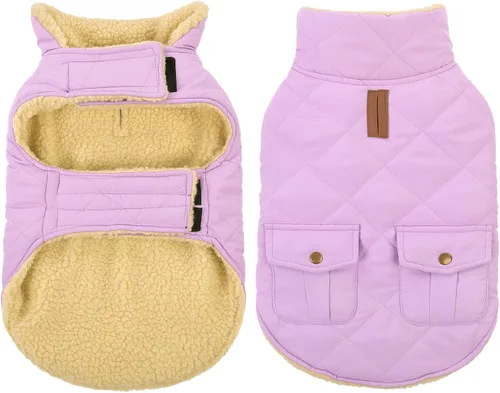 Vista 20 de Queenmore Abrigo de invierno para perro, chaqueta acolchada cálida e impermeable, con forro de felpa, chaleco térmico para clima frío, para perros