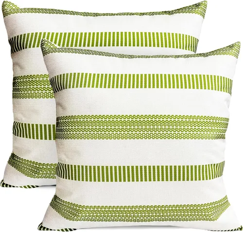 Vista 35 de Juego de 2 fundas de almohada decorativas negras boho 16x16 pulgadas, fundas de almohada de lino modernas estilo bohemia campestre para exteriores