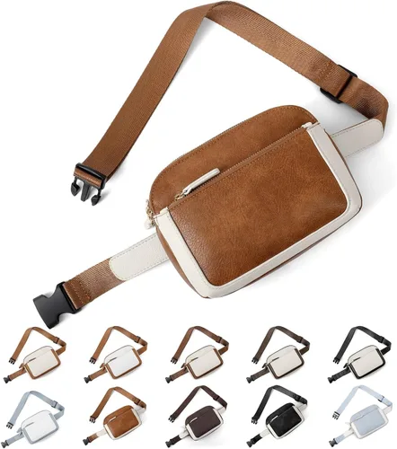 Riñoneras para mujer, impermeable, de piel sintética, con correa ajustable de 36 a 55 pulgadas, cintura moderna con 4 compartimentos para