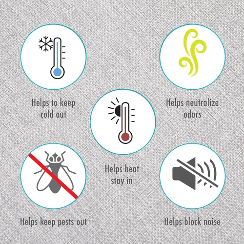 Vista 5 de Fresh Ideas Bloqueador de corrientes de aire y protector de puerta para uso con puertas o ventanas, 35.5 pulgadas x 3 pies, gris