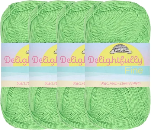 Vista 75 de JubileeYarn - Ovillo de hilo deliciosamente fino, 1.76 oz/madeja de rayón de bambú, color rosa polvo, 4 madejas
