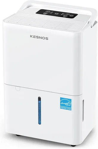 Kesnos Deshumidificador Energy Star 2025 de 30 pintas para espacios de hasta 2500 pies cuadrados, deshumidificador silencioso para el hogar,
