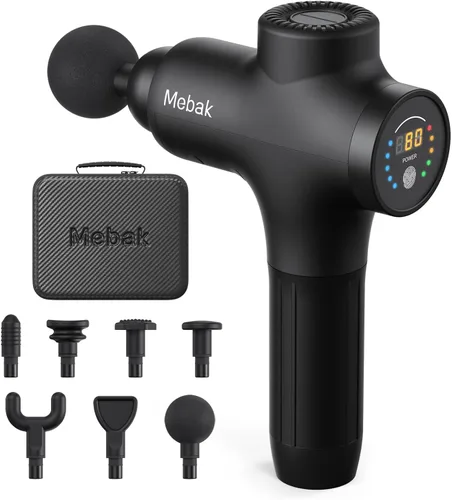 Mebak 3 Pistola de Masaje, Pistola de Masaje de Tejido Profundo para Atletas, Masajeador Profesional de Percusión Muscular, Masajeador para Alivio