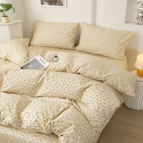 Vista 10 de EAVD Funda de edredón de flores rosas estilo jardín francés con volantes Queen de algodón suave elegante shabby chic juego de ropa de cama floral