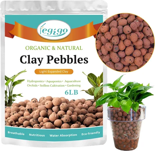 Vista 11 de Legigo 7 LB de piedras de arcilla Leca orgánicas para plantas, bolas de Leca 100% naturales de 4mm-16mm para plantas de interior, piedras de arcilla