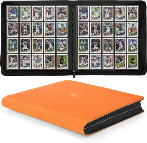 Vista 10 de Carpeta Premium de Tarjetas Coleccionables con más de 1000 bolsillos, Carpeta de 16 bolsillos sin anillo de carga lateral para cartas