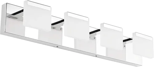Vista 9 de Ralbay Luces LED modernas para tocador de baño, 5 luces, lámpara de pared de baño de acero inoxidable acrílico