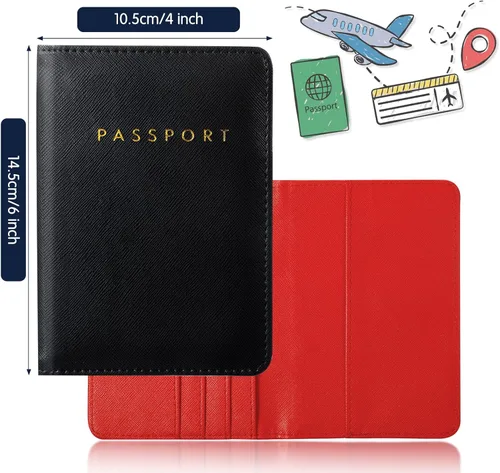 Vista 2 de 2 piezas de fundas de pasaporte nupcial titular cartera de viaje para pasaporte