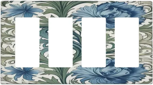 Vista 73 de Cubiertas decorativas para interruptor de luz de arte BOHO, figura abstracta de 1 gang, salida basculante, placa frontal decorativa del interruptor