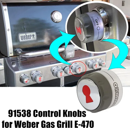Vista 5 de 91538 Perillas de control iluminadas, paquete de 2 para parrillas Weber Summit