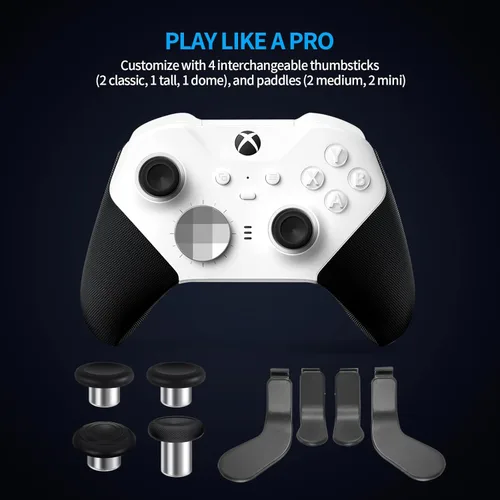 Vista 4 de Paquete completo de componentes para Xbox Elite Controller Series 2 Kit de reparación de piezas de repuesto con estuche de almacenamiento, base