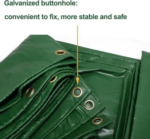 Vista 5 de 10' x 20' Cubiertas de lona de vinilo verde resistente de 14 mil para usos múltiples: impermeable, resistente al sol, techo, lona a prueba