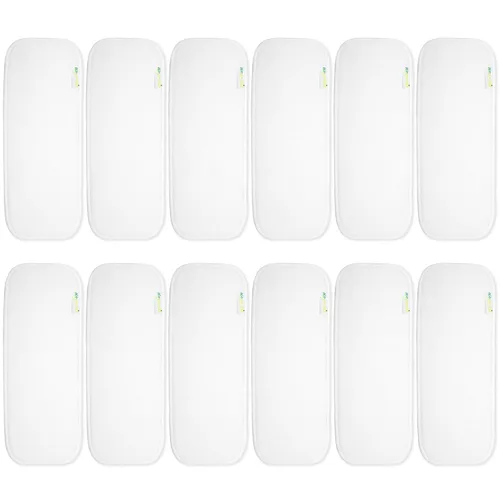 Vista 8 de Wegreeco Paquete de 12 insertos de carbón de 5 capas suaves reutilizables para pañales de tela de bebé, forros lavables de alta absorción