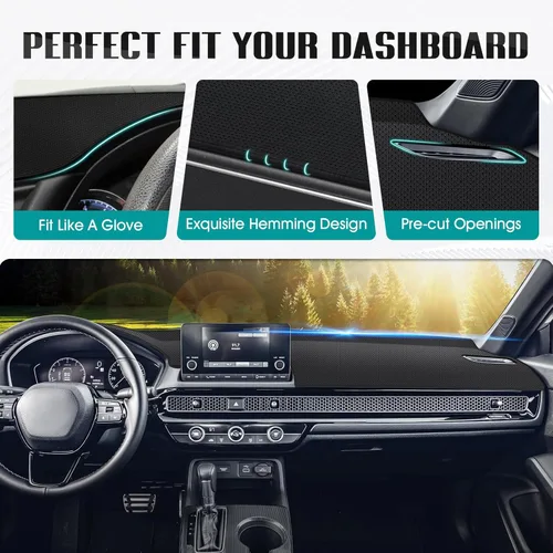 Vista 187 de FIILINES - Cubierta para tablero, accesorio para tablero de malla antideslizante, parasol sin reflejos y protector compatible con Toyota Tundra