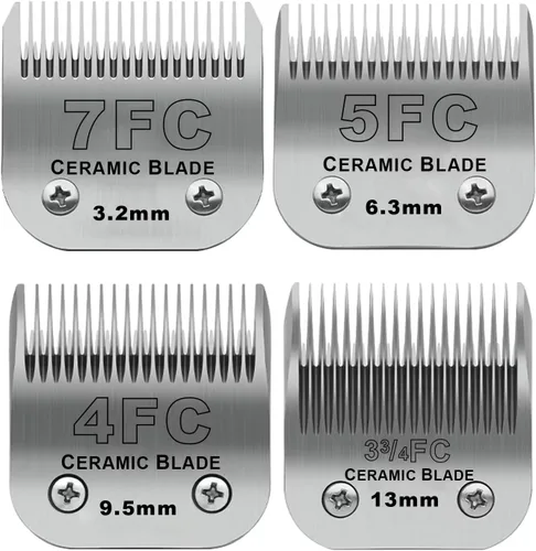 Vista 14 de Juego de cuchillas cerámicas desmontables para cortapelos de mascotas para perros de tamaño 7FC/5FC/4FC, compatible con Andis, Oster A5, Wahl KM