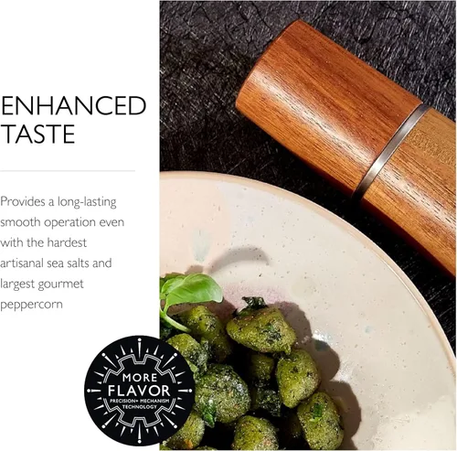 Vista 6 de Cole & Mason Marlow Juego de molinos de madera, molinillos de sal y pimienta equilibrados, herramientas de especias recargables, ajustes ajustables