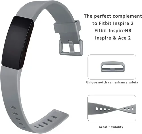 Vista 2 de IEOVIEE 4 Pack Compatible Bands for Fitbit Inspire 2, HR, Ace 2 & Inspire, Adjustable Silicone Sport Wristbands