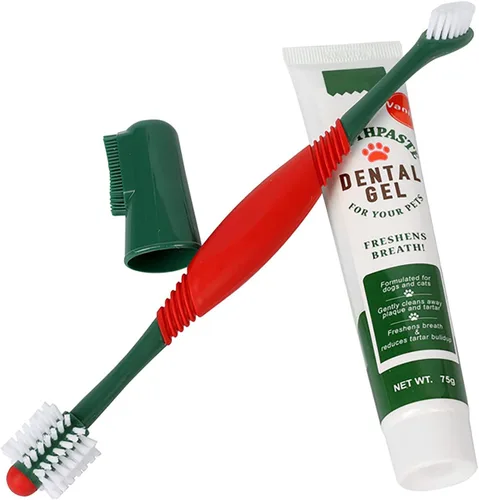 Vista 2 de Kit de pasta de dientes para mascotas, limpieza de dientes de perro, limpieza de dientes de gato, kit de cuidado dental para mascotas, reduce
