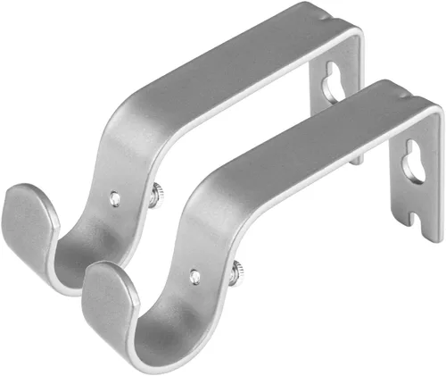 Vista 14 de KAMANINA Soporte de barra de cortina doble resistente para barras de 1 y 3/4 pulgadas, juego de 2 soportes dobles, plateado antiguo