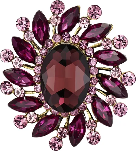 BriLove Broches de marquesa ovalados con diamantes de imitación de cristal austriaco para mujer