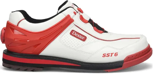 Vista 3 de Dexter Zapatos de bolos modernos para hombre Blanco/Rojo