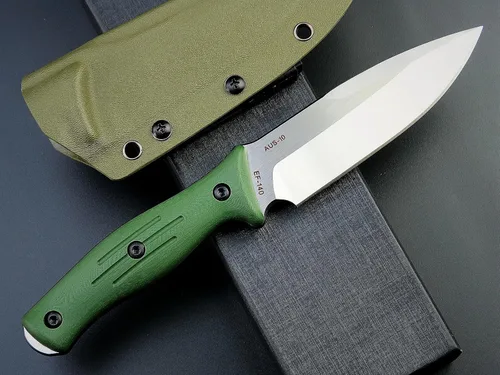Vista 3 de Eafengrow EF140 Cuchillo de hoja fija, hoja de acero AUS-10, mango G10 de espiga completa, herramienta EDC cuchillo recto para trabajar campamento