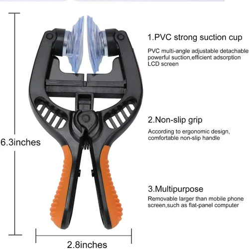 Vista 5 de Showpin - Alicates de apertura con ventosa para reparación de pantalla LCD de teléfonos inteligentes, herramienta de reparación de iPhone 3 en 1