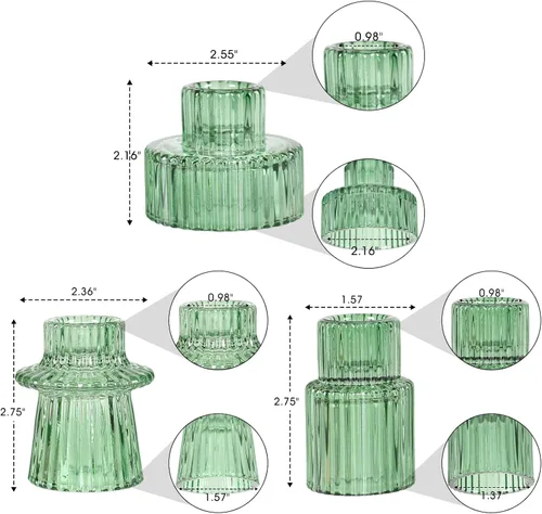 Vista 3 de Candelabros de cristal cónicos candelabros candelabros candelabros para centros de mesa, decoración de boda y cena