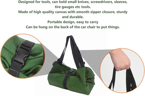 Vista 3 de Tyenaza Portable Canvas Spanner Wrench Tool Roll Up Storage Bag Organizer Pouches Case