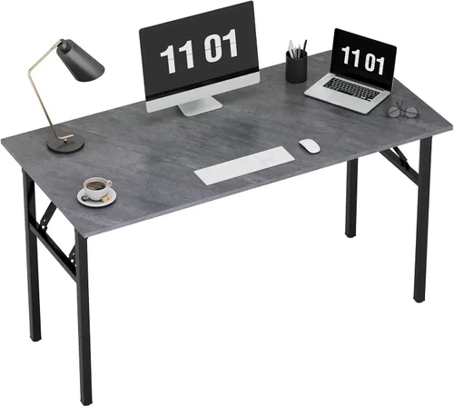 Vista 18 de Need - Escritorio plegable de computadora de 31.5 pulgadas para espacios pequeños, mesa plegable de escritura de estudio en negro para oficina