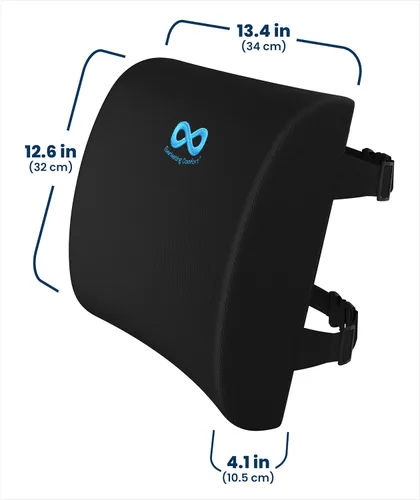 Vista 10 de Almohada para espalda de espuma viscoelástica de Everlasting Confort, Memory Foam, Negro, talla única