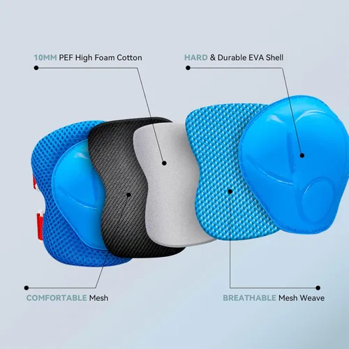 Vista 2 de Rodilleras para niños, juego de equipo de protección de unicornio, rodilleras y coderas con protector de muñeca para niñas y niños, patines