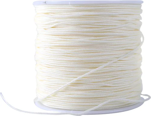 Vista 74 de KONMAY 1 rollo de cuerda de nailon para hacer pulseras de 150 yardas, trenzado de nailon Shamballa Macramé/cordón de cuentas de 0.4mm, cordón