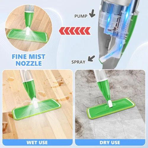 Vista 2 de Papclean - Trapeadores en aerosol para suelos de madera dura, mopas húmedas para limpieza de suelos, mopa de microfibra para suelos de madera