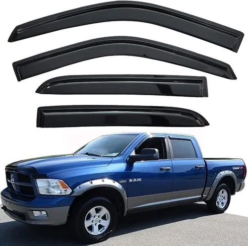 Vista 31 de Deflectores de ventana adhesivos para ventanas laterales y ventilación con viseras para 2015-2018 Chevy Silverado y GMC Sierra 1500 2500HD 3500HD