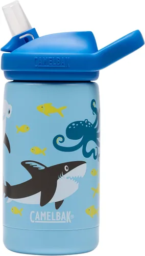 Vista 12 de CamelBak Eddy+ Kids - Botella de agua con válvula de mordida y pajita aislada de acero inoxidable, perros en bicicleta, 12 onzas