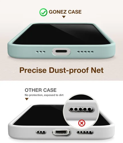 Vista 45 de GONEZ Funda magnética para iPhone 14, compatible con Magsafe, con protector de pantalla + protector de cámara, forro de microfibra antiarañazos