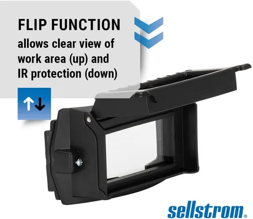Vista 6 de LINCOLN ELECTRIC Lente de soldadura de oscurecimiento automático + adaptador frontal abatible para casco de soldadura Sellstrom
