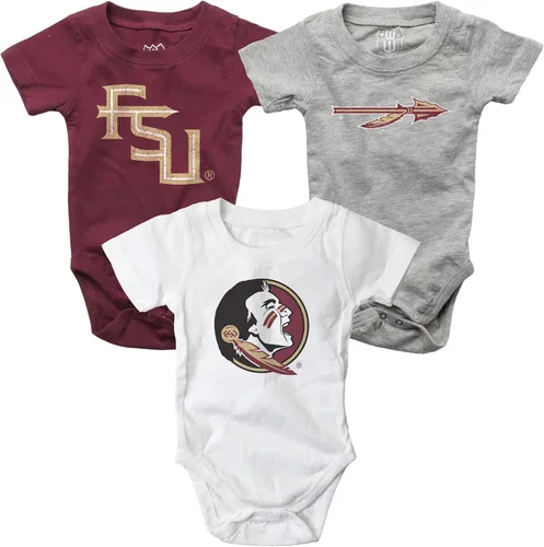 Vista 13 de Wes and Willy Baby College Team - Paquete de 3 mamelucos de algodón