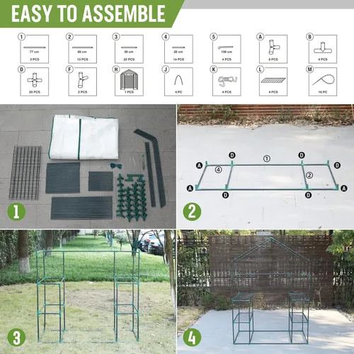 Vista 8 de WORKPRO Invernadero, invernaderos pequeños portátiles de 56" x 28" x 77" para exteriores e interiores, kit de invernadero resistente con cubierta