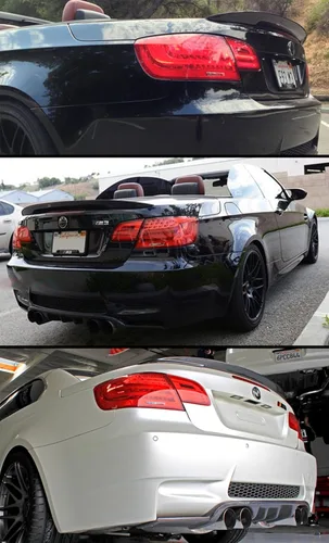 Vista 3 de Alerón trasero alto para cofre de BMW E93 3 Series y E93 M3 convertible 2007-2012, de fibra de carbono, estilo Performance