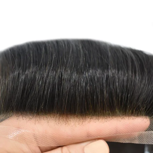 Vista 6 de Mens Toupee Hair Replacement System For Men Durable Fine Mono Hair Piece For Men Toupee For Men Real 100% Human Hair System Protesis Capilar Para