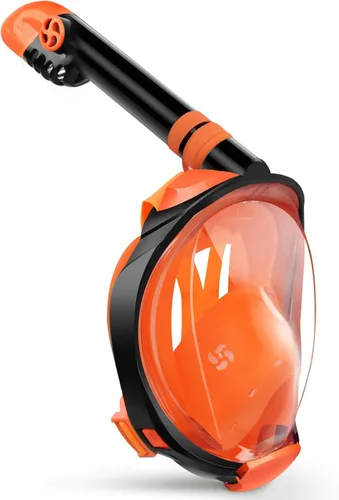Vista 25 de Greatever G2 - Máscara de esnórquel de cara completa con el moderno sistema de parte superior seca, plegable, con visión panorámica de 180 grados