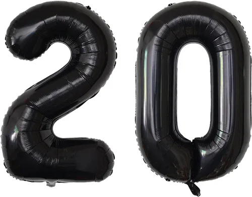Vista 53 de Globos gigantes de números negros de 40 pulgadas, globos de aluminio de Mylar con helio para cumpleaños, globo número 0 para decoración de fiestas