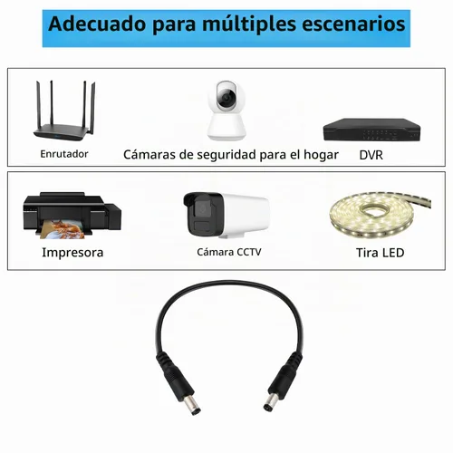 Vista 2 de DC5.0.197x0.1 in 12V macho a macho Cable de extensión macho a macho 18AWG