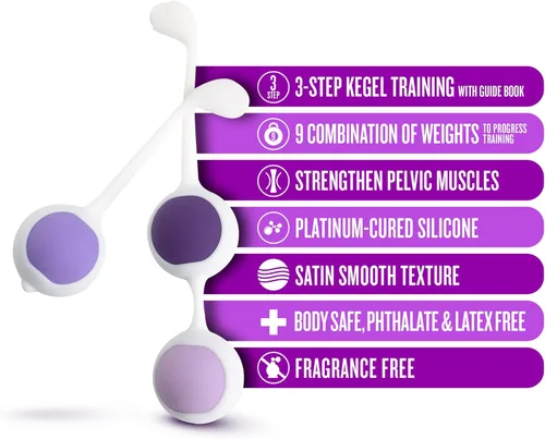 Vista 2 de Blush Wellness - Kit de entrenamiento progresivo de Kegel de 6.25 pulgadas, aprieta el músculo vaginal, 9 combinaciones de peso, bolas de huevo