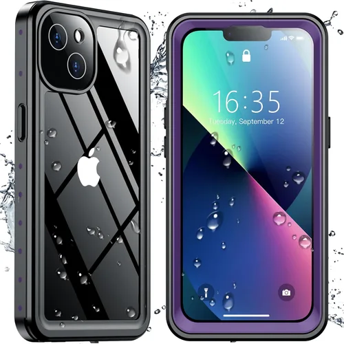 Vista 34 de SPIDERCASE para iPhone 13, funda impermeable, con lente y protector de pantalla incorporados, protección completa de alta resistencia, resistente a