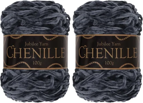 Vista 31 de JubileeYarn - Hilo de chenilla, 3.53 oz/pastel, peso peinado, circonita, terciopelo blanco, 1 pastel