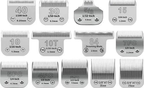 Vista 13 de Juego de cuchillas cerámicas desmontables para cortapelos de mascotas para perros de tamaño 7FC/5FC/4FC, compatible con Andis, Oster A5, Wahl KM